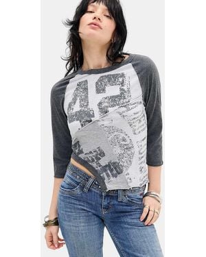 Jaded London Reworked Baseball Top Uk 6 At Urban Outfitters - Blue