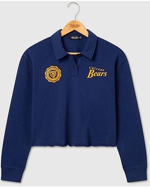 Junk Food Nfl Polo Crop Fleece Top - Blue