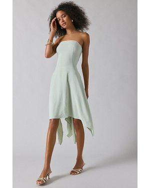 Urban Outfitters Uo Be My World Strapless Asymmetrical Hanky Hem Knee-Length Dress - Multicolour