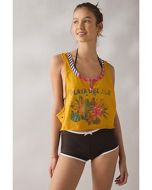 BDG Playa Del Sur Graphic Cropped Tank Top - Orange