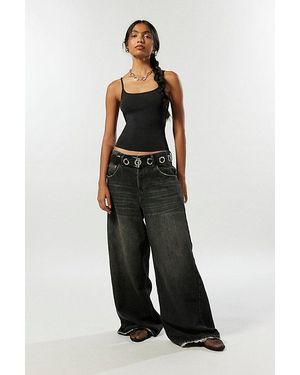 BDG Anika Ultra-Wide Leg Column Jean - Black