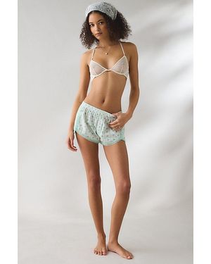 Out From Under Pillow Pretty Lace Trim Boxer Shorties - Multicolor