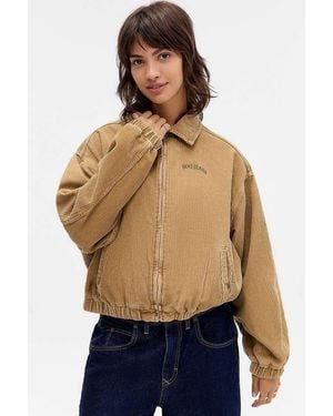 BDG Shrunken Corduroy Harrington Jacket 2xs At Urban Outfitters - Blue