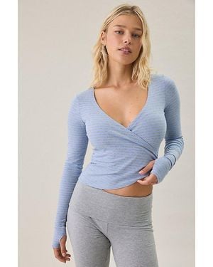 Out From Under Bec Ballet Wrap Top - Blue