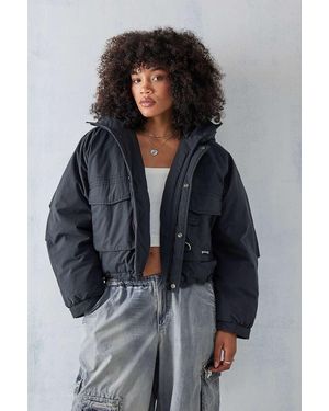BDG Cropped Utility Coat Jacket - Black