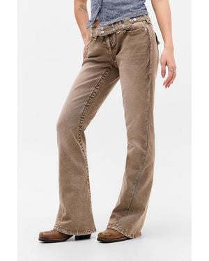 TRUE RELIGION Brown Belted Bootcut Jeans