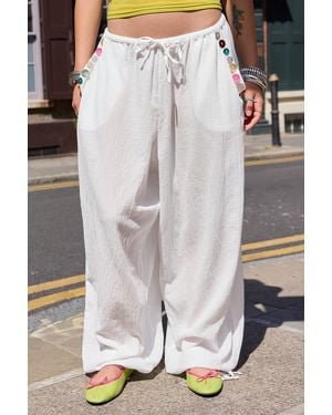 Jaded London Livara Button Balloon Trousers - White