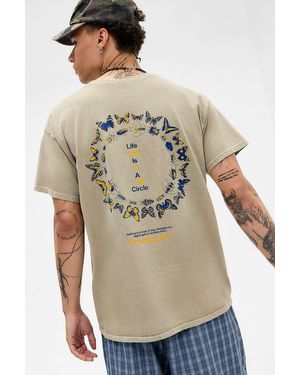 Urban Outfitters Uo Life Is A Circle Butterfly T-shirt - Grey