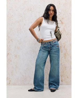 BDG Kayla Mixed Media Lowrider Jeans - Blue