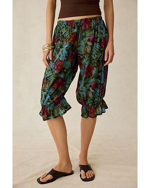 Vintage & ReMADE by UO Remade By Uo Floral Cropped Bloomers Pant - Green