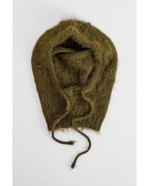 Urban Outfitters Uo Khaki Fluffy Hood - Green