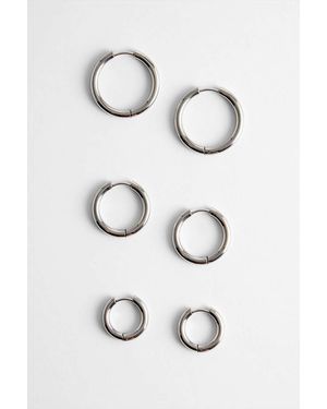 Urban Outfitters Uo Tunnel Hoop Earrings 3-pack - White