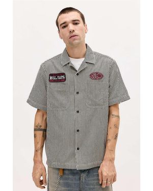BDG Black & White Arlo Mechanic Shirt - Grey