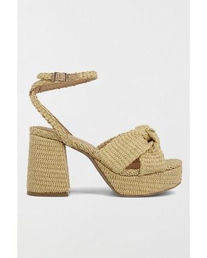 MIA Mia Reese Raffia Knotted Platform Sandal - Metallic