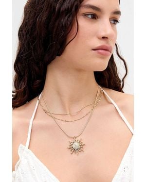 Urban Outfitters Uo Sun Swirl Pendant Necklace - Natural