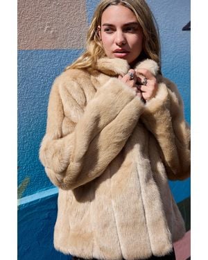 Kimchi Blue Faux Fur Coat Jacket - Natural