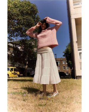 Kimchi Blue Bardot Off-the-shoulder Jumper - Pink