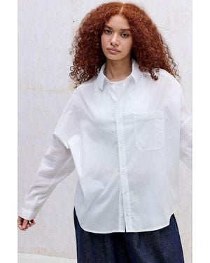 BDG Alex Breezy Stripe Shirt - White