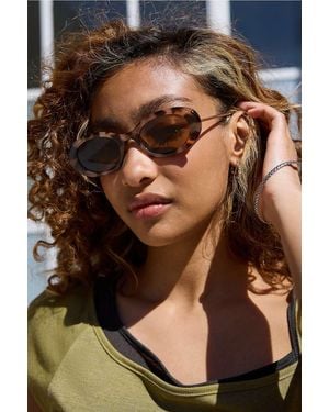 Urban Outfitters Uo Jennie Oval Sunglasses - Brown