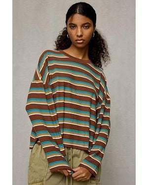 BDG Boxy Long Sleeve Spill The Tee - Brown