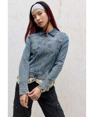 Silence + Noise Silence + Noise Ari Shrunken Denim Jacket - Blue