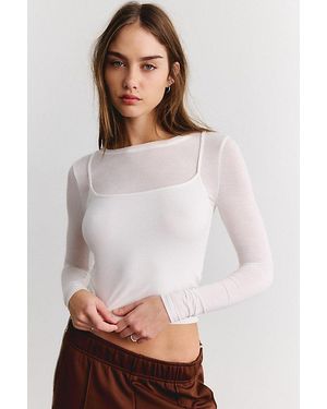 Out From Under Twilight Double Layer Cami + Long Sleeve Tee - White