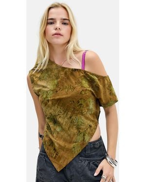 Kimchi Blue Bia Flocked Poncho Top - Green