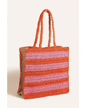 Zsa Zsa Zsu Delhi Raffia Shoulder Bag - Red