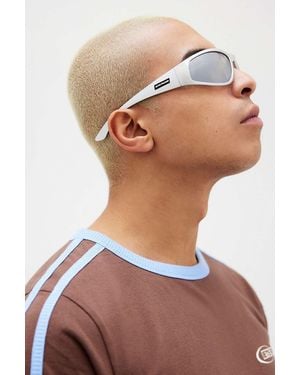 iets frans... Silver Sports Wrap Sunglasses - Brown
