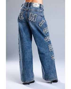 Miss Me Ayana Baggy Wide Leg Jeans - Blue