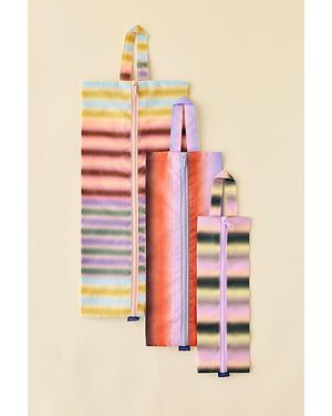 BAGGU 3D Printed Zip Pouch Set - Pink