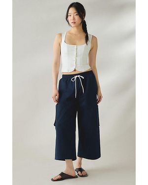 BDG River Cropped Wide Leg Pull-On Pant - Blue
