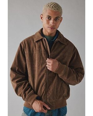 BDG Eric Suedette Bomber Jacket - Brown