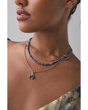 Urban Outfitters Trio Beaded Layered Necklace - Brown