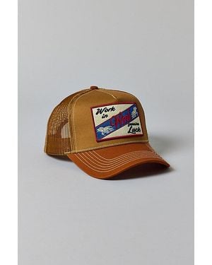 Wish Me Luck Genuine Luck Patch Trucker Hat - Brown