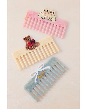 Solar Eclipse Hand-Painted Pocket Hair Comb - Pink