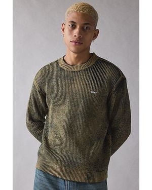 Obey Spray Effect Crew Neck Sweater - Green