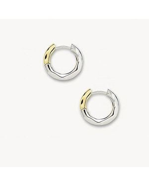 Machete Petite Wavy Mixed Metal Hoops - Multicolour