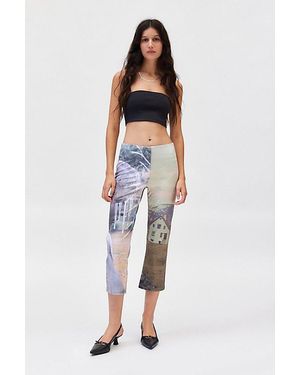 Basic Pleasure Mode Landscape Print Capri Trouser Pant - Multicolor