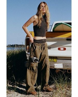 BDG Station Cocoon Baggy Barrel Leg Cargo Pant - Green