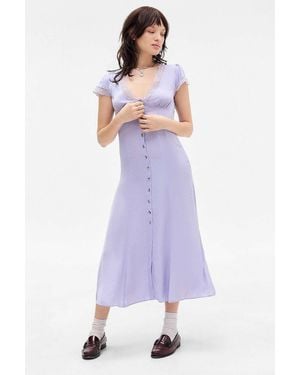 Kimchi Blue Faye Button Down Midi Dress - Purple