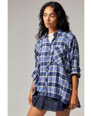 Urban Outfitters Uo Brendan Check Shirt - Blue