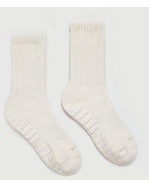 Fraise Pilates Slouch Grip Sock - White