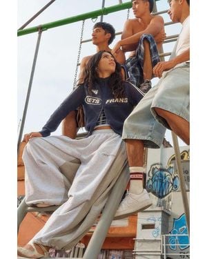 iets frans... Knit Shrunken Track Top - Blue