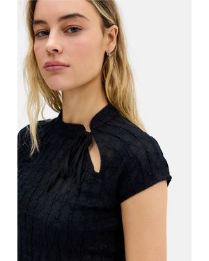Silence + Noise Silence + Noise Aysha Textured Keyhole Top - Black