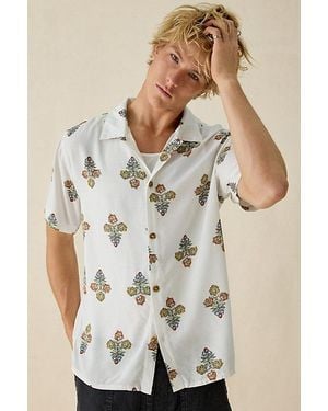 Rhythm Bouquet Floral Resort Shirt Top - Natural