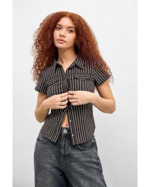 Silence + Noise Silence + Noise Polly Bengaline Shirt - Brown