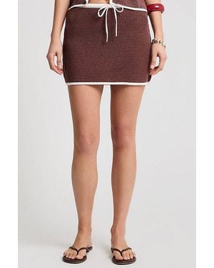 Onia Linen Knit Mini Skirt - Red