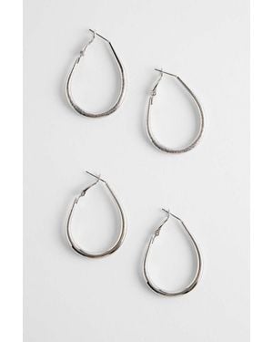 Silence + Noise Silence + Noise Etched & Polished Hoop Earrings 2-pack - White