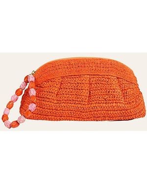 Zsa Zsa Zsu Delhi Raffia Clutch Bag - Orange